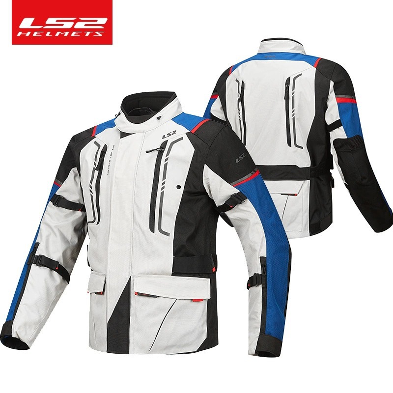 LS2 ropa de motocicleta de malla para hombres y mujeres, ropa de carreras de motocicleta de cuatro estaciones, ropa de tracción a prueba de caídas y transpiración MJ147