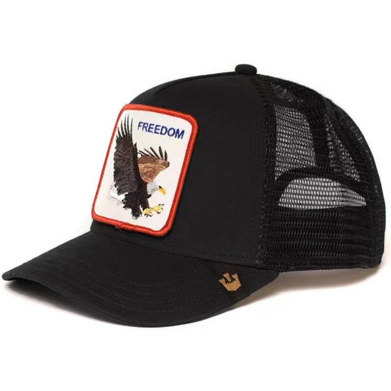 New stock animal baseball cap cartoon sunscreen mesh embroidery truck driver black panther rooster wolf hat wholesale