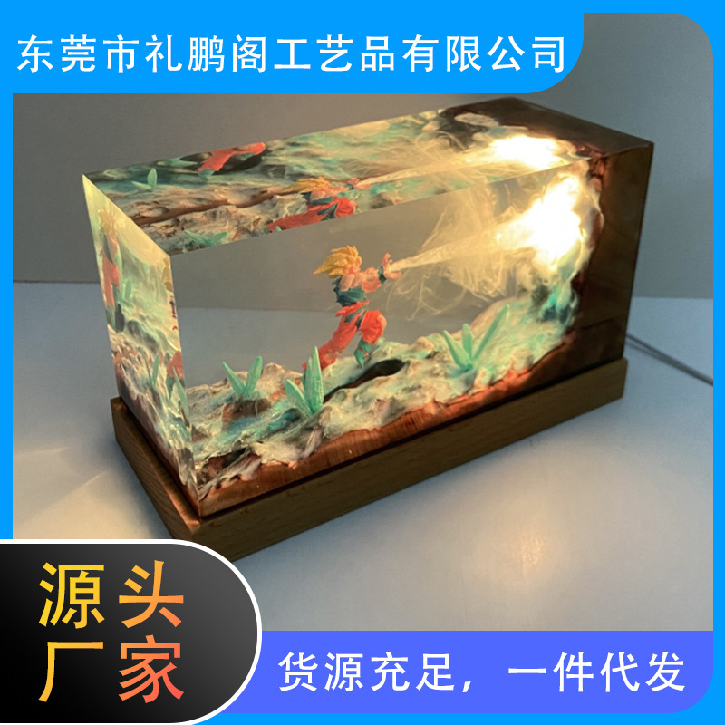 Large Resin Ornaments Dragon Ball Goku Anime Series Atmosphere Night Light Cross-Border Christmas Creative Gift