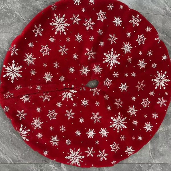 Rabbit fur big red silver snowflake