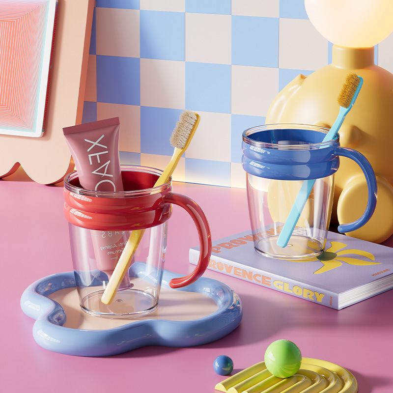 Taza de enjuague de alto valor facial para parejas domésticas, niños viajan, taza de enjuague portátil, taza de cepillo de dientes, taza de cepillo de dientes para dormitorios de estudiantes