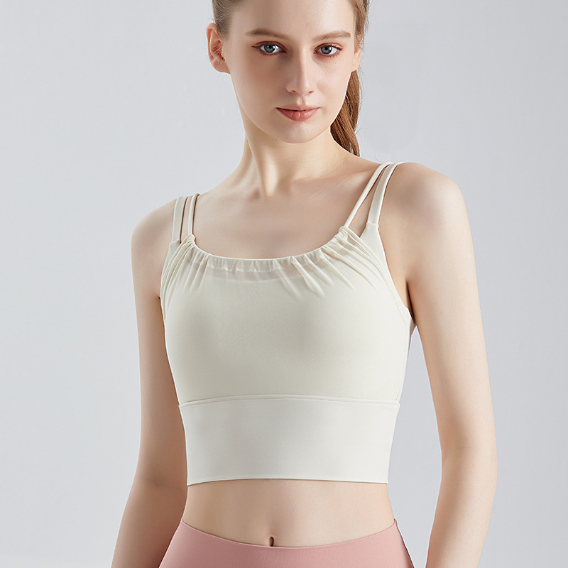 Wiman fitness ropa interior femenina antichoque taza fija frente plegado malla chaleco de yoga de alta resistencia