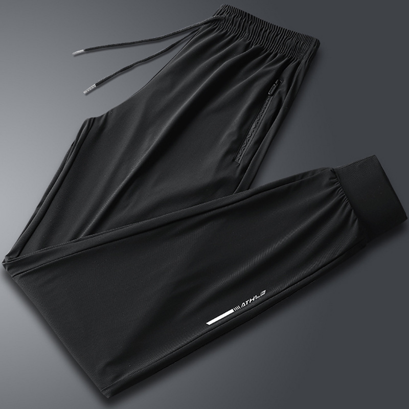 High-Elastic Ice Silk Sports Pants for Men, Summer Outdoor Casual Quick-Drying Pants, Men's Long Pants X818 with Ice Feel