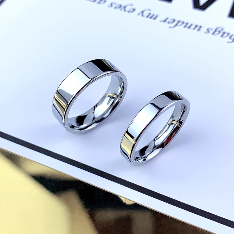 Titanium steel ring men's ring niche design plain ring ring couple's ring inner ball flat outside color-free jewelry