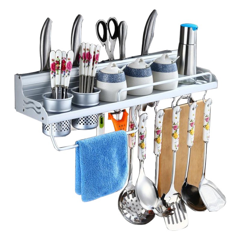 Estante de cocina sin perforación pared multifuncional palillos porta-herramientas para el hogar aderezo suministros gran libro de almacenamiento pilón image 1