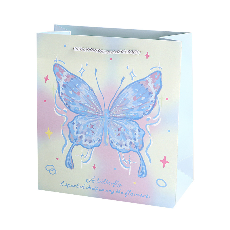 Bolsas de regalo de la sociedad Liyan, series de mariposas coloridas, bolsas de regalo portátiles, bolsas de papel creativas, bolsas de regalo