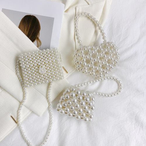 Children's cute little bag, little princess, fashionable pearl mini handbag, fashionable baby love crossbody shoulder bag