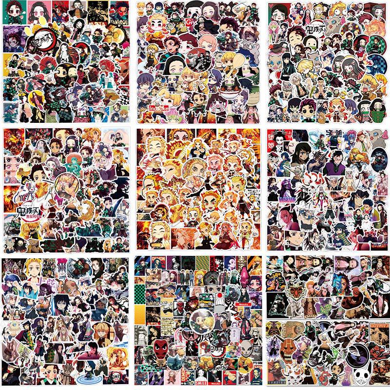 Cross-border Mixed Animation Collection Sticker Spell Back to Station Spooky Blade Personalized Mobile Phone Case Notebook Waterproof Decoration