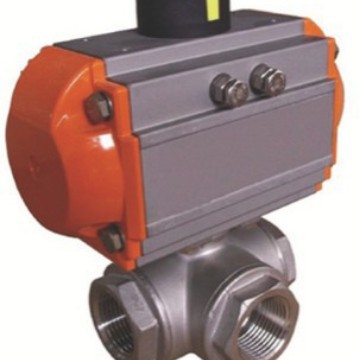 Q615F气动丝口三通球阀