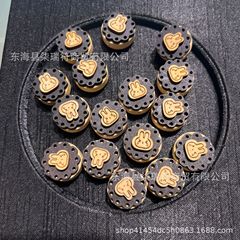 檀木兔子小饼干 DIY文玩配饰手串手链隔珠编绳挂件创意配饰