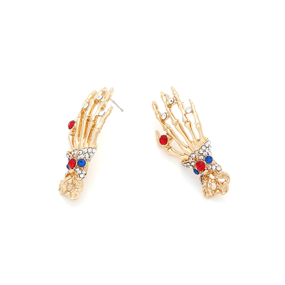 1 Pair Retro Punk Hand Palm Zinc Alloy Women's Earrings Ear Studs display picture 4