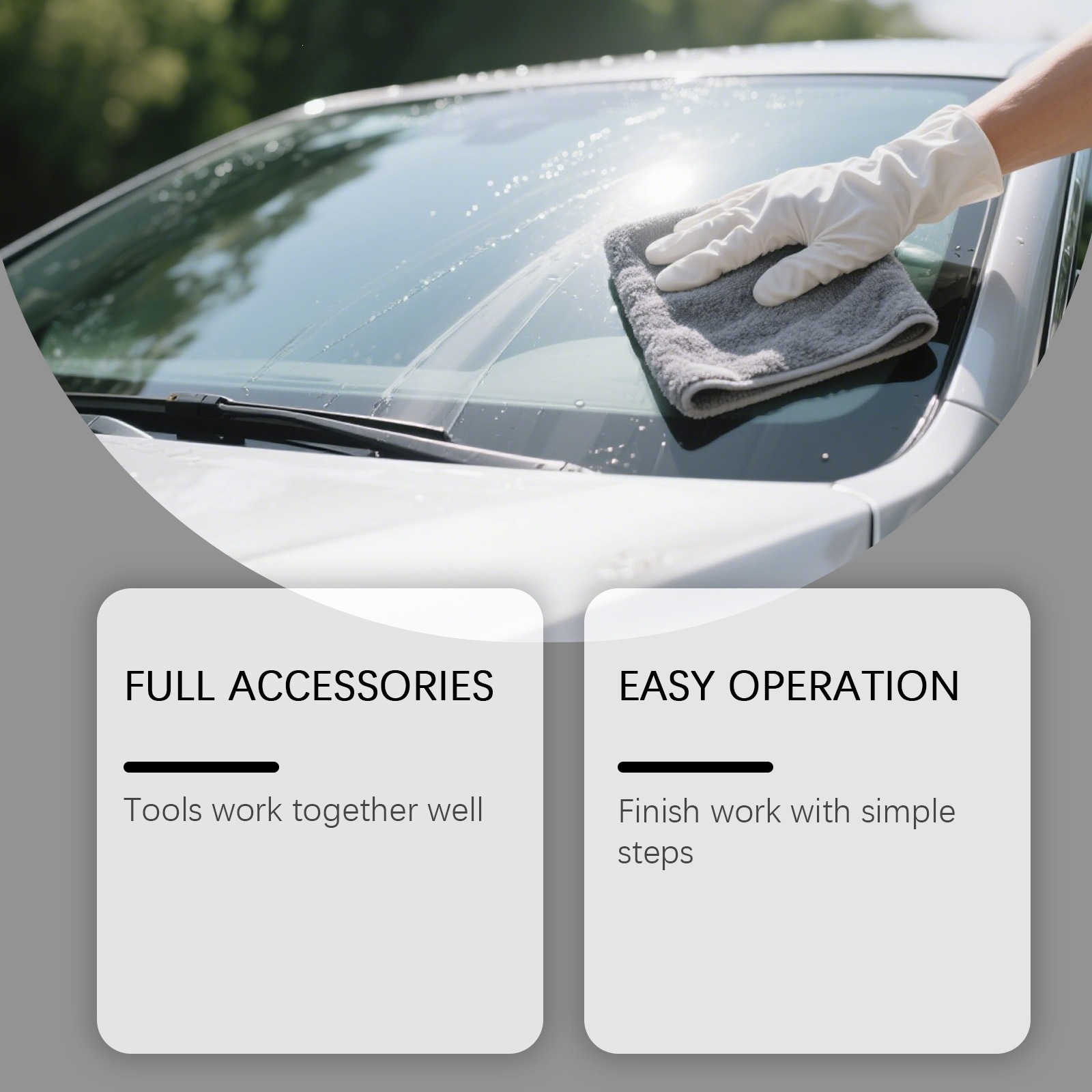 Rayhong Windshield Care Kit Car Windshield Repair Clear Vision Daily Care