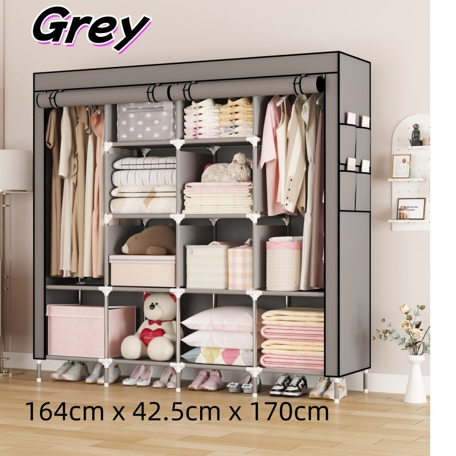 armario simple multicapa armario de almacenamiento a prueba de polvo para casa de alquiler vertical en la puerta colgante de ropa doméstica