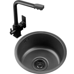 Wholesale black nano bar balcony round small sink single tank package 304 stainless steel kitchen small dishwashing