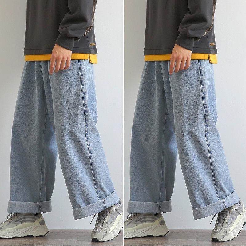 New Spring and Autumn Men's Jeans Loose Large Straight Wide Leg Pants Loose Large Straight Jeans for Men
