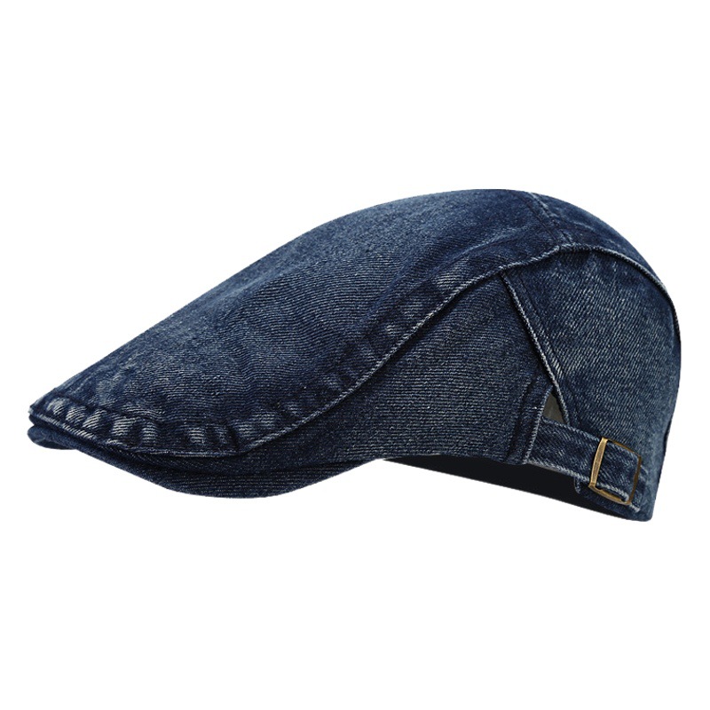 Otoño nuevo Denim sombrero delantero moda retro boina de ala corta de Europa y América calle lavada casquillo enarbolado moda image 1