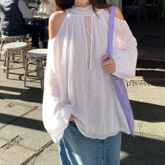 人气top斩男更斩女 超嗲芭蕾白纯欲温柔千金感无袖挂脖上衣设计感