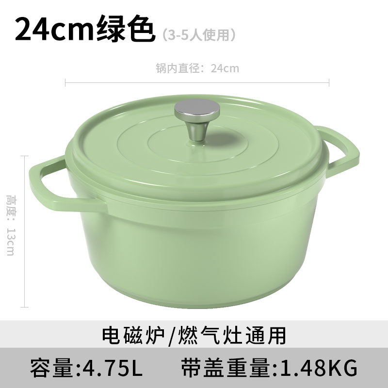 Olla esmaltada verde de 24 cm