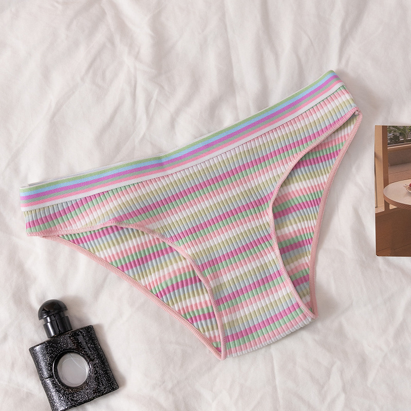Nueva tira de color de algodón puro para mujer bragas rosadas para mujer cintura baja sexy dulce bragas al por mayor sexy cotton
