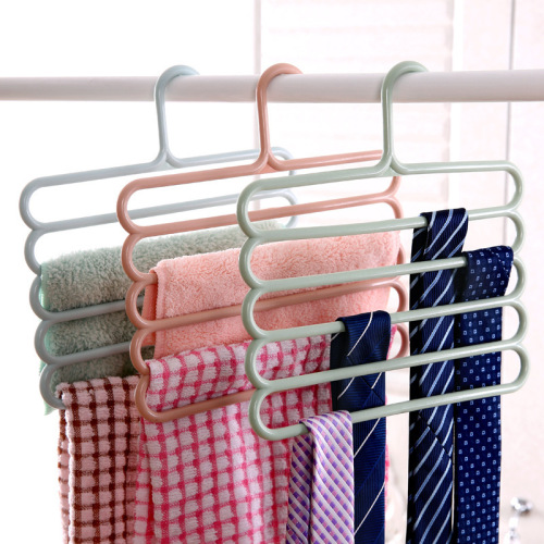 Household Pants Hanger, 5-Layer Multifunctional Storage Clothes Rack, Space-Saving Multi-Layer Pants Rack