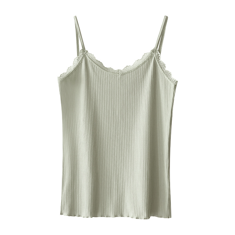 Camisola pequeña para mujer con almohadilla para el pecho en otoño e invierno con una blusa sin mangas modal exterior, camisa de fondo blanca y negra profesional