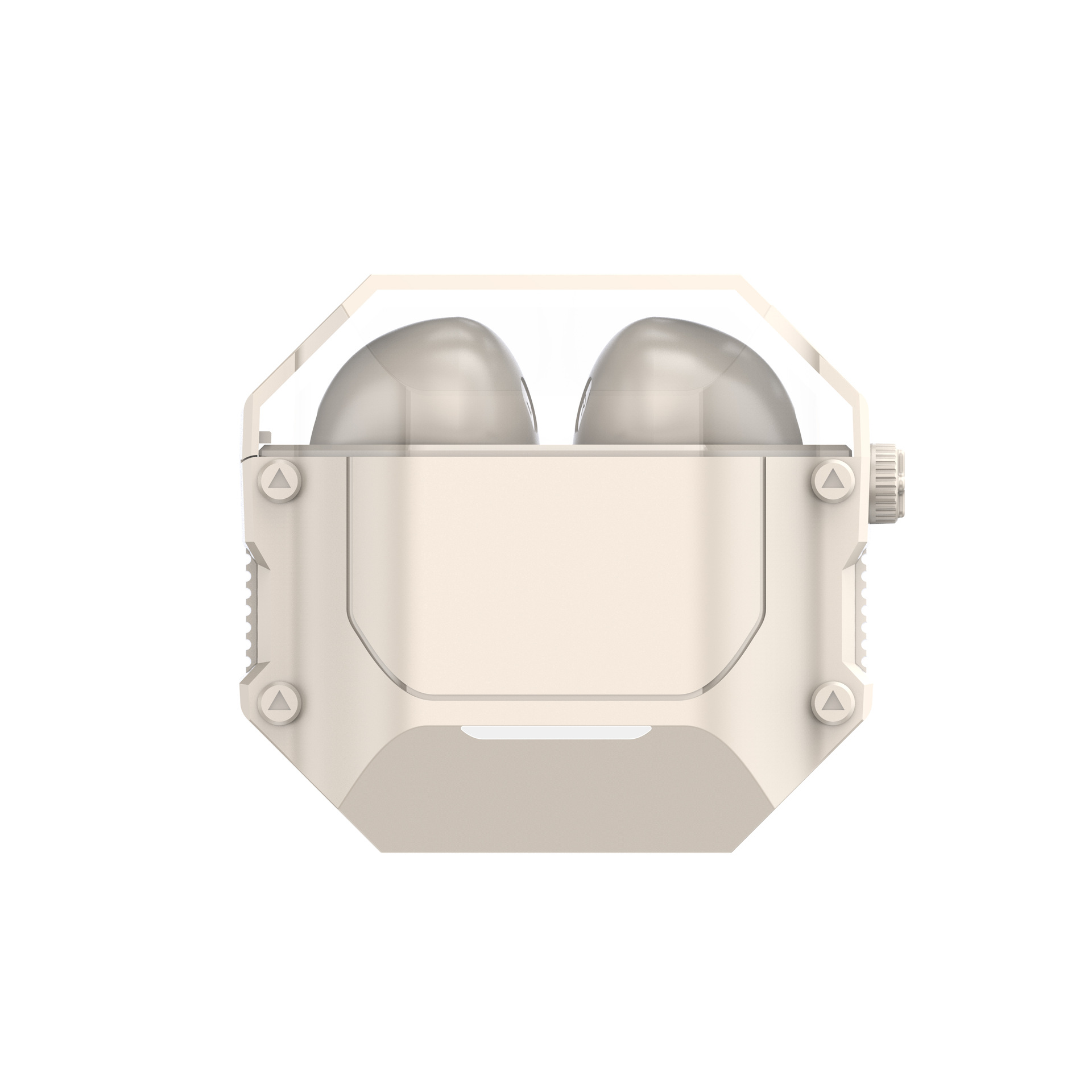 Auricolari Bluetooth 5.3 semi-in-ear wireless TWS A2 in cristallo trasparente meccanici a bassa latenza_voghion.com
