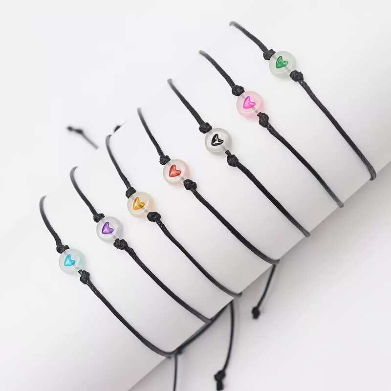 Cross-Border Hot Selling Luminous Love Bracelet, Heart-Shaped Friendship Couple Bracelet, Bracelet Manufacturer Direct Sales and Spot Wholesale