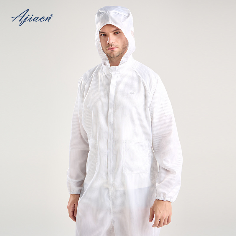 源头厂家批发防静电连体服男女通用防护服洁净车间防尘长款静电服