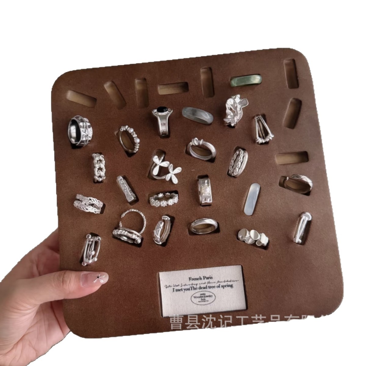 In stock anillo joyería caja de visualización decoración de paleta de joyería caja de visualización de joyería