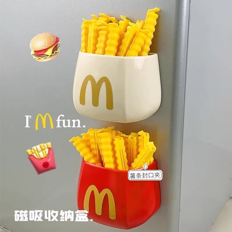 マクドナルドシールクリップ漫画冷蔵庫磁気吸収食品保存ツール多機能クリエイティブ磁気冷蔵庫マグネット|undefined