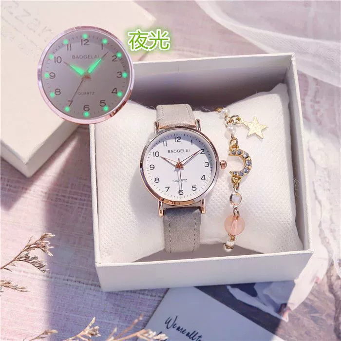 Экзаменационные часы для студенток, корейская версия, простые, водонепроницаемые, светящиеся, лесной стиль, свежие и универсальные, студенческий стиль