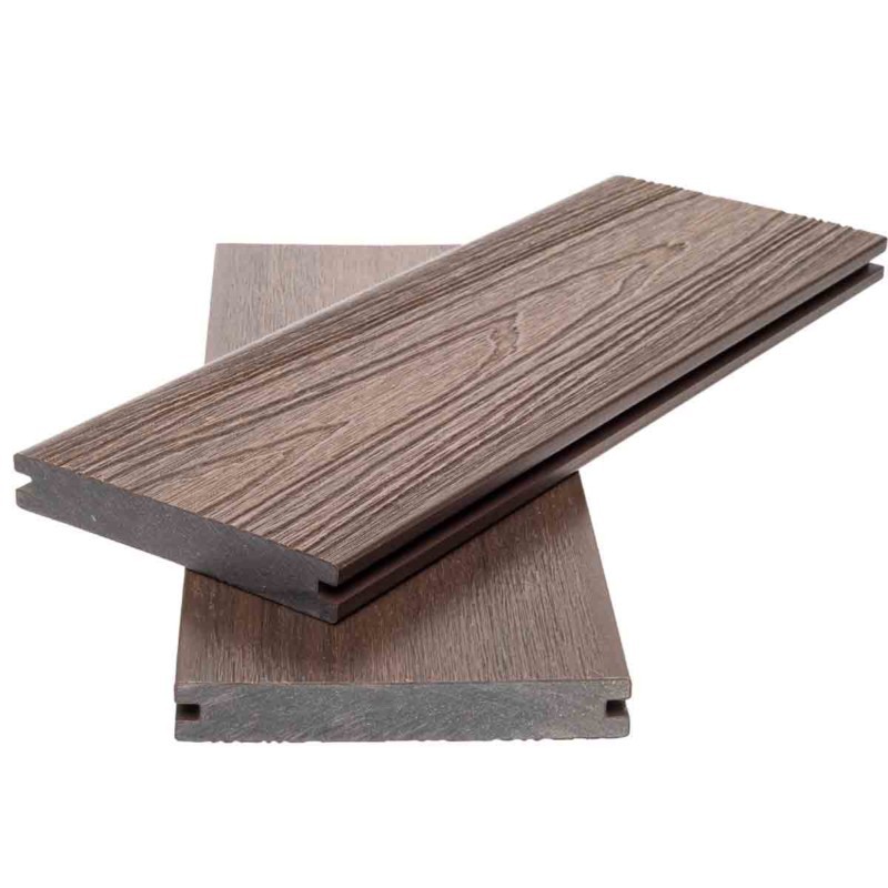 Piso Sólido Coextruido de Madera Plástica WPC 138x23 mm Antideslizante Anticorrosivo para Exteriores y Jardín