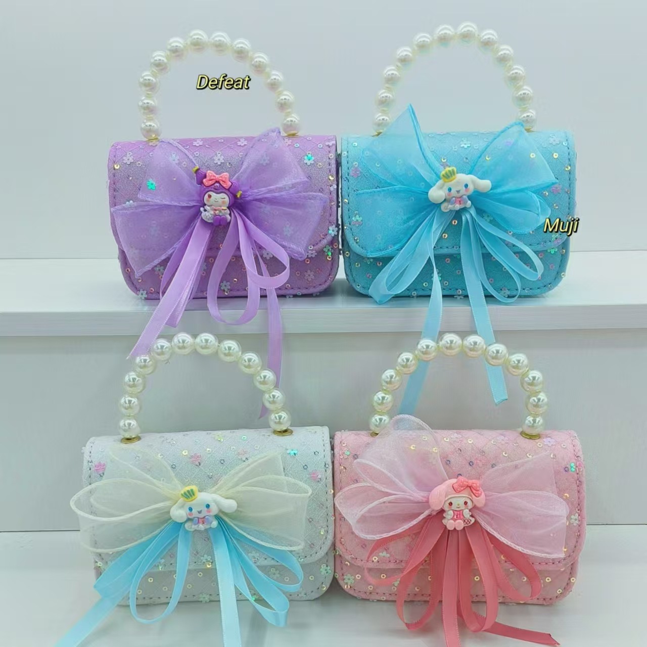 Melody Pearl bolso de princesa, bolso de accesorios, bolso de arco, bolso de cadena, bolso de Año Nuevo para chicas
