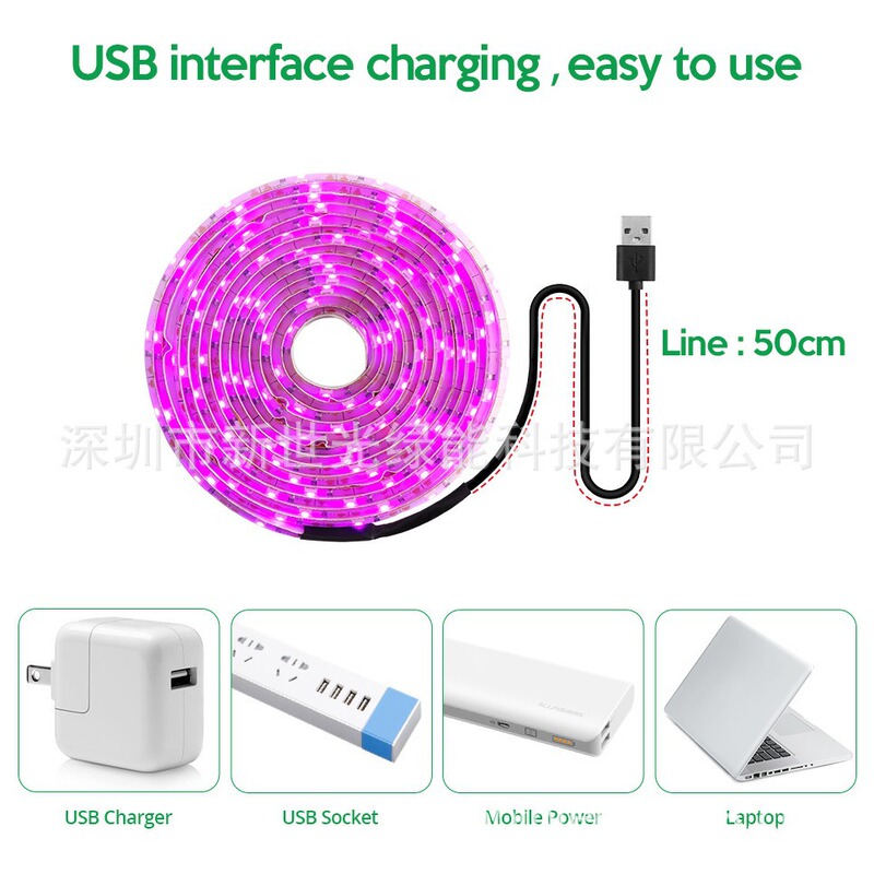 In Stock USB Plant Lamp with 5V Plant Growth Lamp with 2835 Fill Light Growth Lamp Strip Full Spectrum
