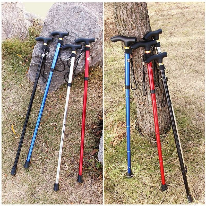 登山杖伸缩折叠徒步爬山拐杖拐棍扙手杖女户外装备铝合金五节批发|undefined