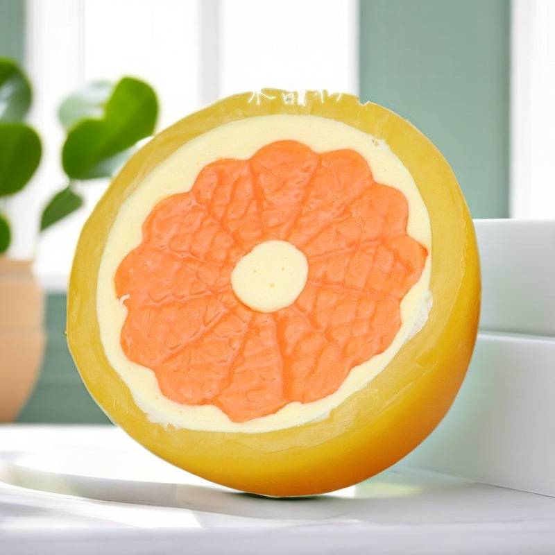 儿童香皂创意香橙橘子柠檬造型水果皂卡通精油香皂洗手可爱手工皂