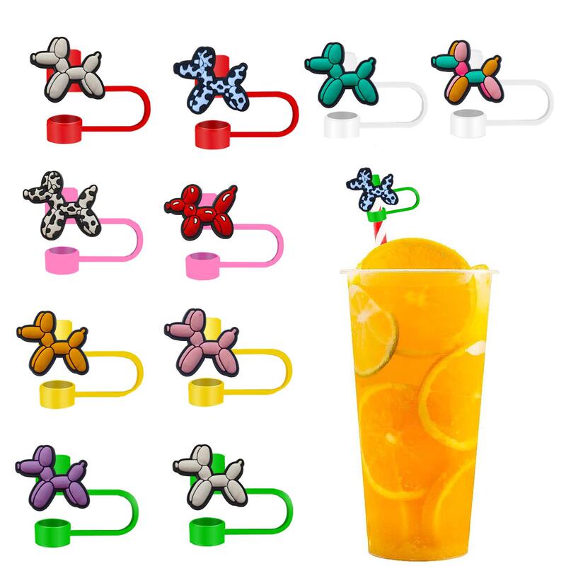 Balloon Dog Creative Cartoon Straw Cap Dunhuang Cartoon Milk Tea Drink Straw Cover stanley Straw Cap PVC Suction Balloon Dog Creative Cartoon Straw Cap Dunhuang Cartoon Milk Tea Drink Straw Cover stanley Straw Cap PVC Suction