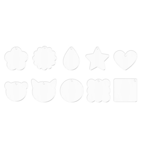 Korea Transparent Acrylic Guka Gupan Wholesale DIY Handmade Keychain Pendant Glitter Gradient Guka Wholesale