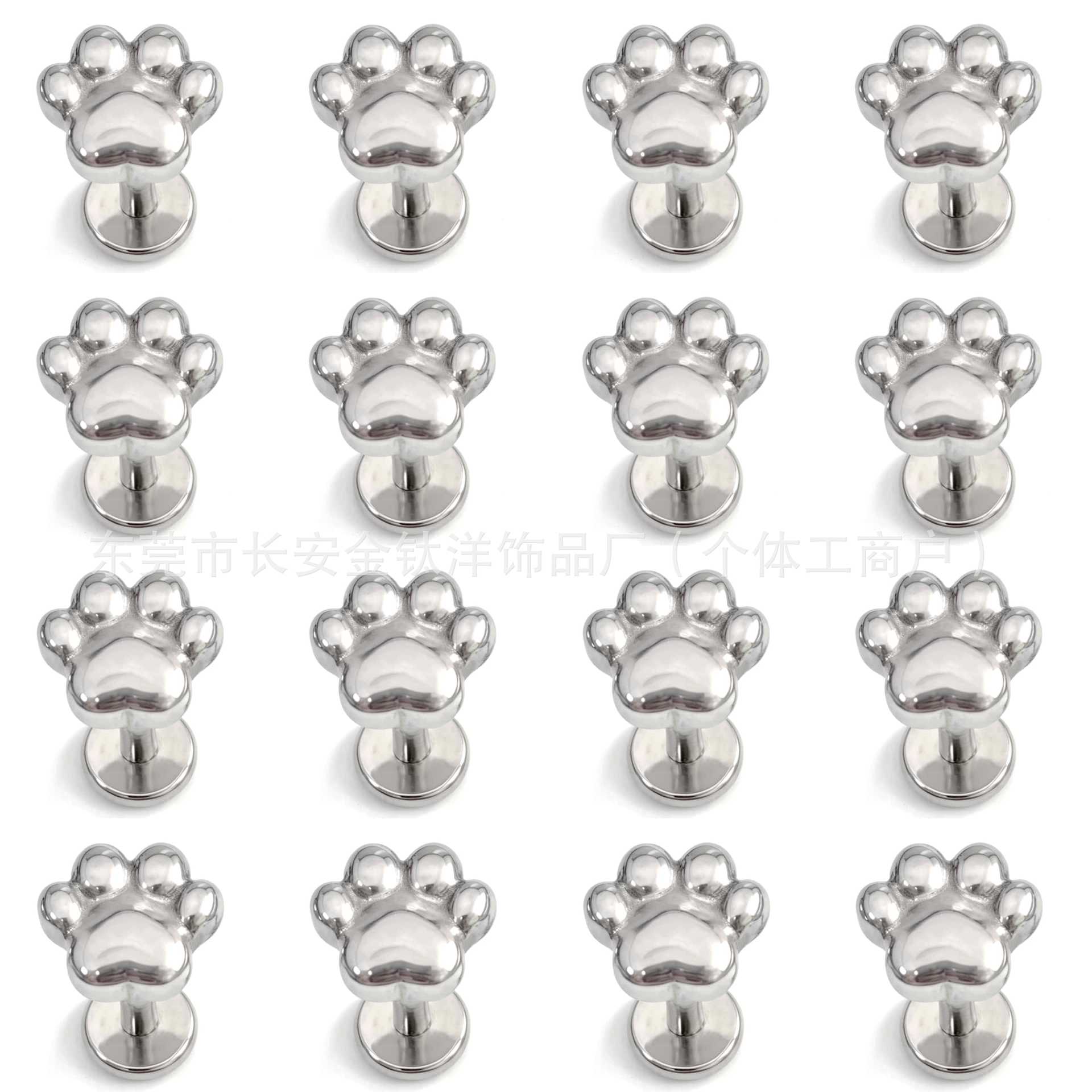F136 Titanium Smooth Claw Animal Ear Studs Nose Studs Ear Bone Studs Cochlear Studs G23 Titanium Alloy Body Piercing Jewelry detail image 7