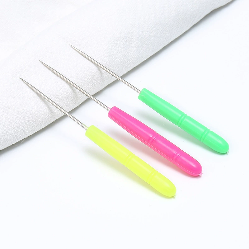 Цветные пластиковые ручки тысячи через обувь обувь обувь конус инструмент кожаные отверстия для позиционирования ткани конус стальной иглы прямой конус
