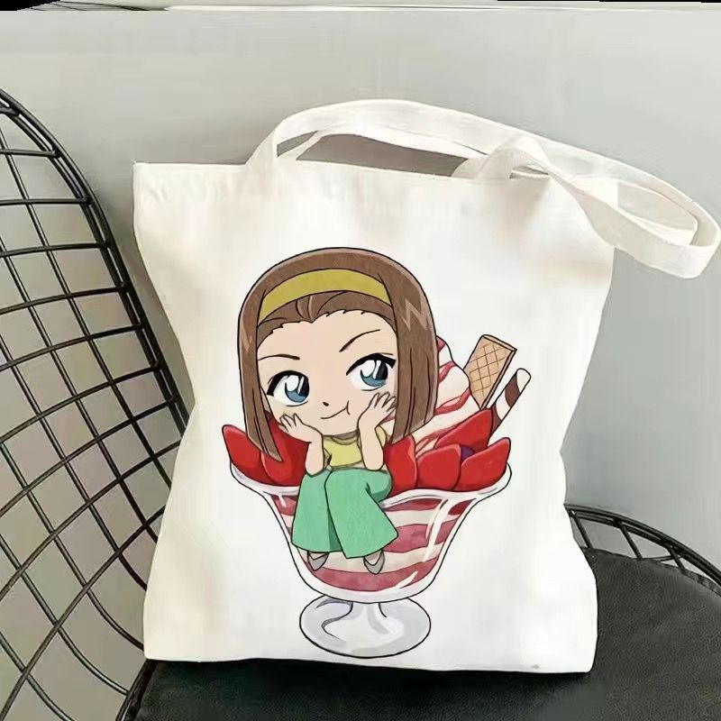 Conan alrededor de los estudiantes bolsas de lona animación de dos dimensiones de gran capacidad de alto valor para salir al trabajo bolsas de hombro bolsas de estudio