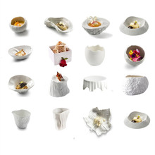 西班牙创意分子创意西餐法餐具鲍鱼陶瓷盘海胆碗 生蚝碟碗 菌类碟