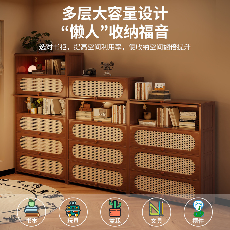 多層本棚、家庭用リビングルーム収納ラック、子供のおもちゃ収納キャビネット、手作り装飾品、防塵キャビネット、垂直ディスプレイキャビネット|undefined