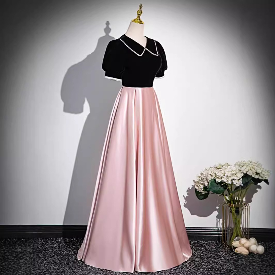 Vestido de noche vestido de lujo ligero nicho francés de alto nivel rosa 2026 nuevo vestido de espectáculo anfitrión solo