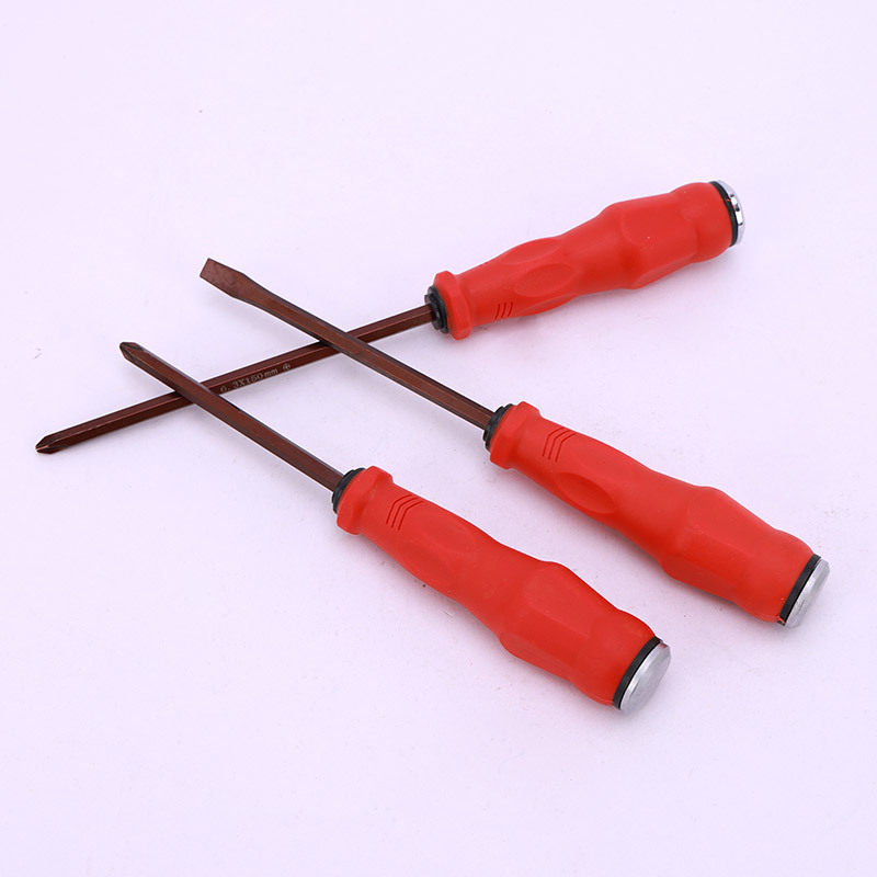 Red-handled S2 through-hole screwdriver industrial knockable high-hardness star screwdriver with magnet manufacturer