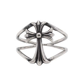 R1957 外贸饰品批发 欧美个性复古十字架男士钛钢戒指