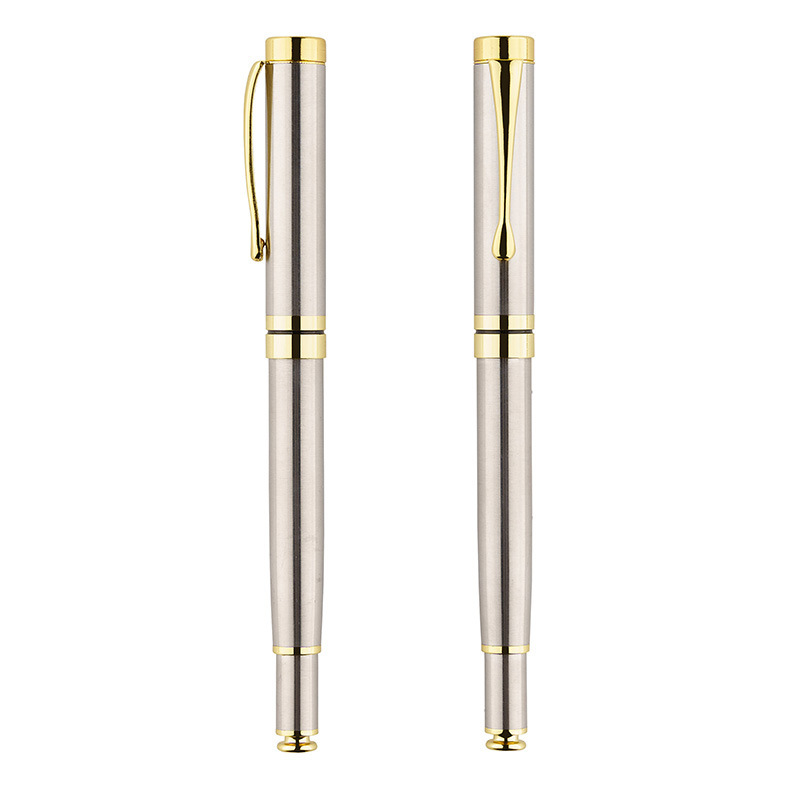 La pluma de firma de bolígrafo de publicidad neutra de metal puede grabar o imprimir el logotipo se puede utilizar para regalos de reuniones de negocios