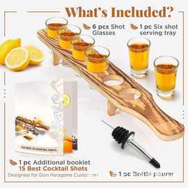 跨境威士忌酒杯架木质带手柄自调果酒杯架一口杯龙舌酒杯架调酒盘