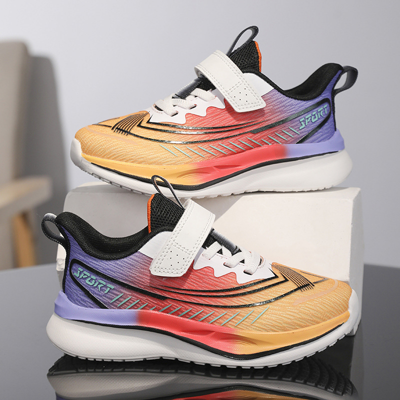 Zapatillas de Running con Velcro para Niños de Malla Transpirables y Antideslizantes para Pista