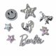 Cross-border new electroplated mobile phone case accessories metal feeling love smiling face five-pointed star jewelry charger accessories materials